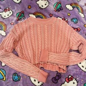 🖤 Aerie pink Knit cropped Sweater 🖤